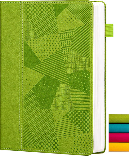 Yoment Lined Journal Notebook for Women, A5 Hardcover Leather Journal for Writing, 260 Pages 100 GSM Thick Paper, College Ruled Notebook for Work, School, Office, 5.7" x 8.3"Green