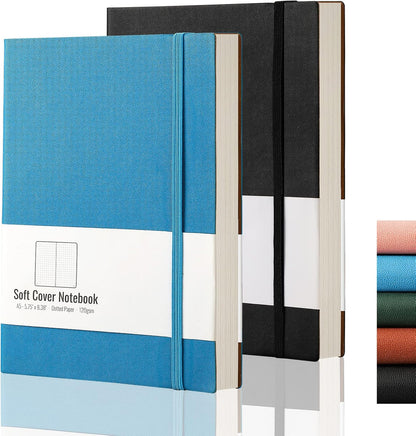 AHGXG Graph Paper Notebook 2 Pack - A5 Grid Paper Notebook/Journal Hardcover with 384 Pages, 120gsm Thick Graph Paper, Grid Paper for Math & Science Students 5.75'' × 8.38''