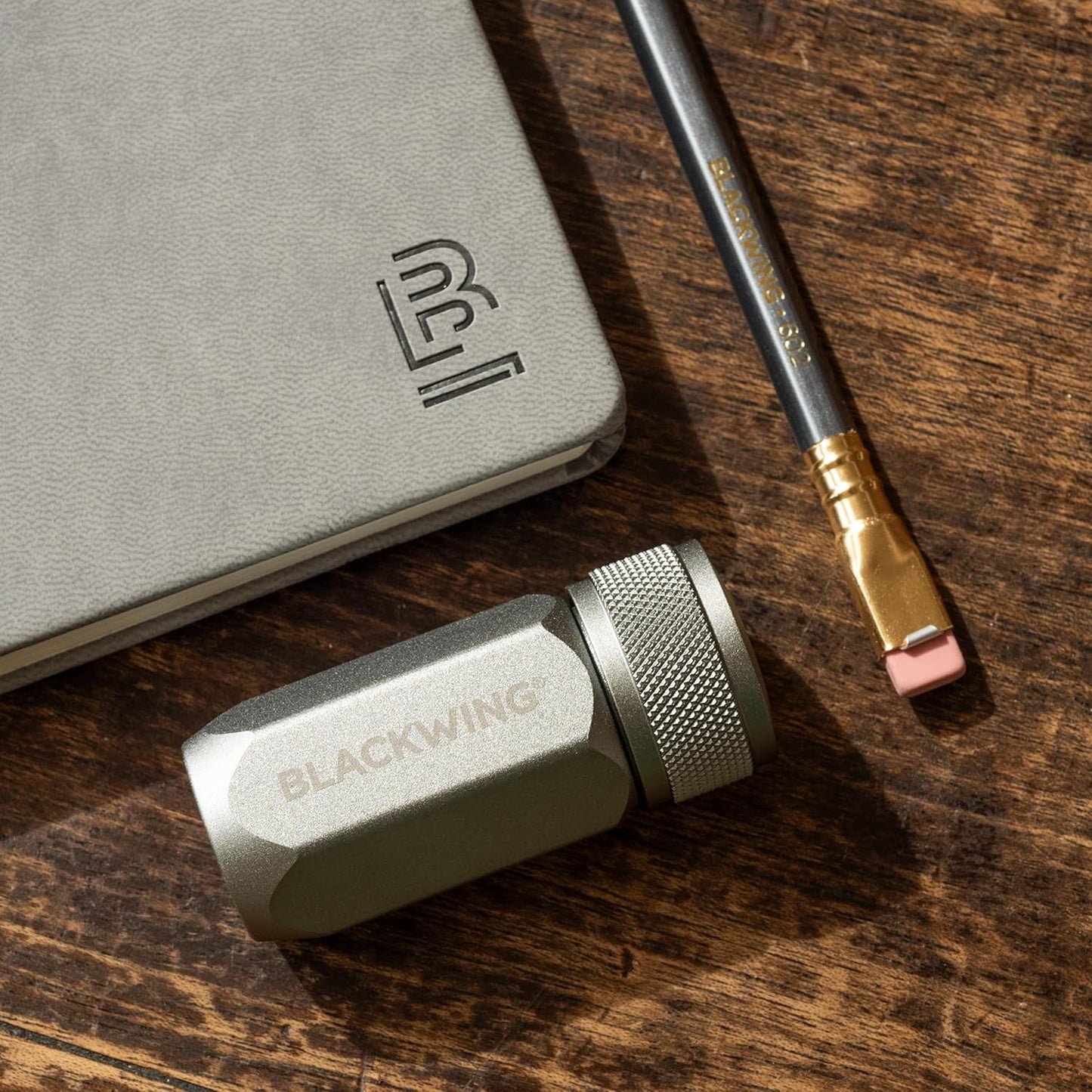 Blackwing One-Step Long Point Sharpener, German Steel Blade, Machined Aluminum, Compact Design, Black