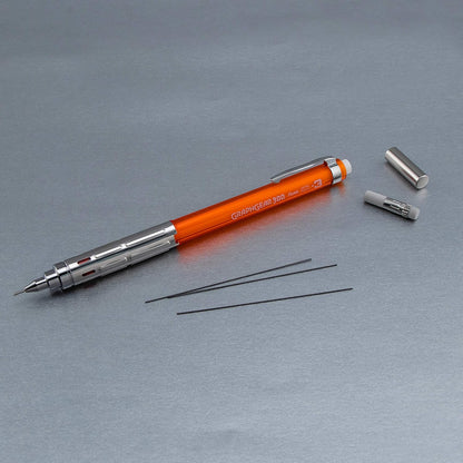Pentel Arts GraphGear 300 Mechanical Pencil, (0.3mm) Extra-fine line, Orange Barrel, w/small block eraser + 1 lead tube