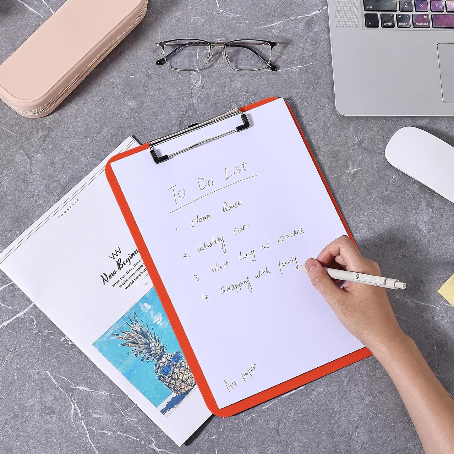 Mr. Pen- Plastic Clipboard, Letter Size, Black, Clipboard Plastic, Low-Profile Metal Clip with Retractable Hanging Hole