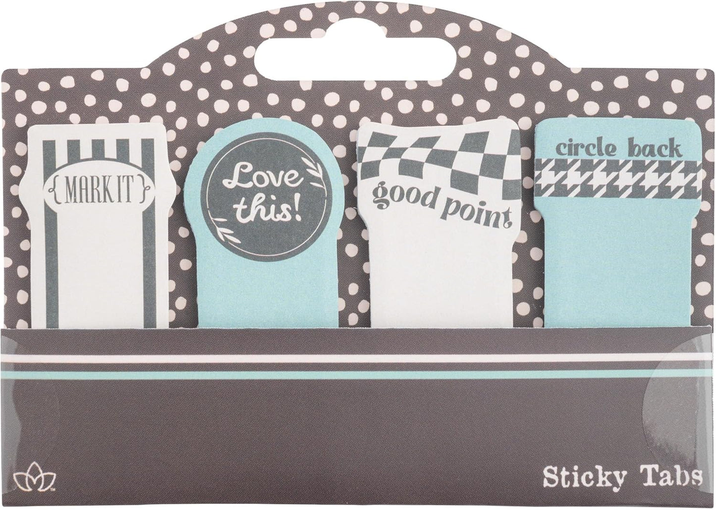 Karma, 100 Sticky Paper Tabs, Cute Page Markers, Sticky Index Tabs, Colorful Annotation Sticky Tabs, Houndstooth