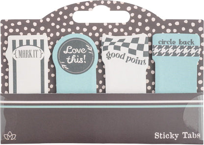Karma, 100 Sticky Paper Tabs, Cute Page Markers, Sticky Index Tabs, Colorful Annotation Sticky Tabs, Houndstooth