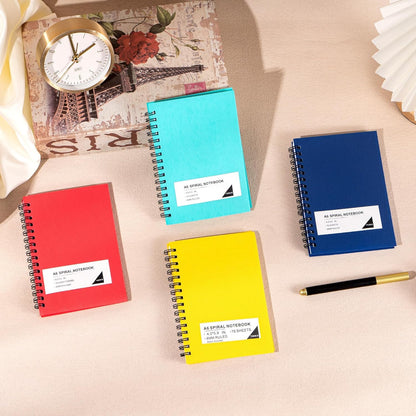 FLYING EAGLE 3 PCS Small Spiral Notebooks 4x6, A6 Cute Mini Journal Plastic Hardcover 8mm Ruled Notebook, Yellow 234 Sheets/468 Pages, 3 Pack Small Ruled Notebooks for School Work