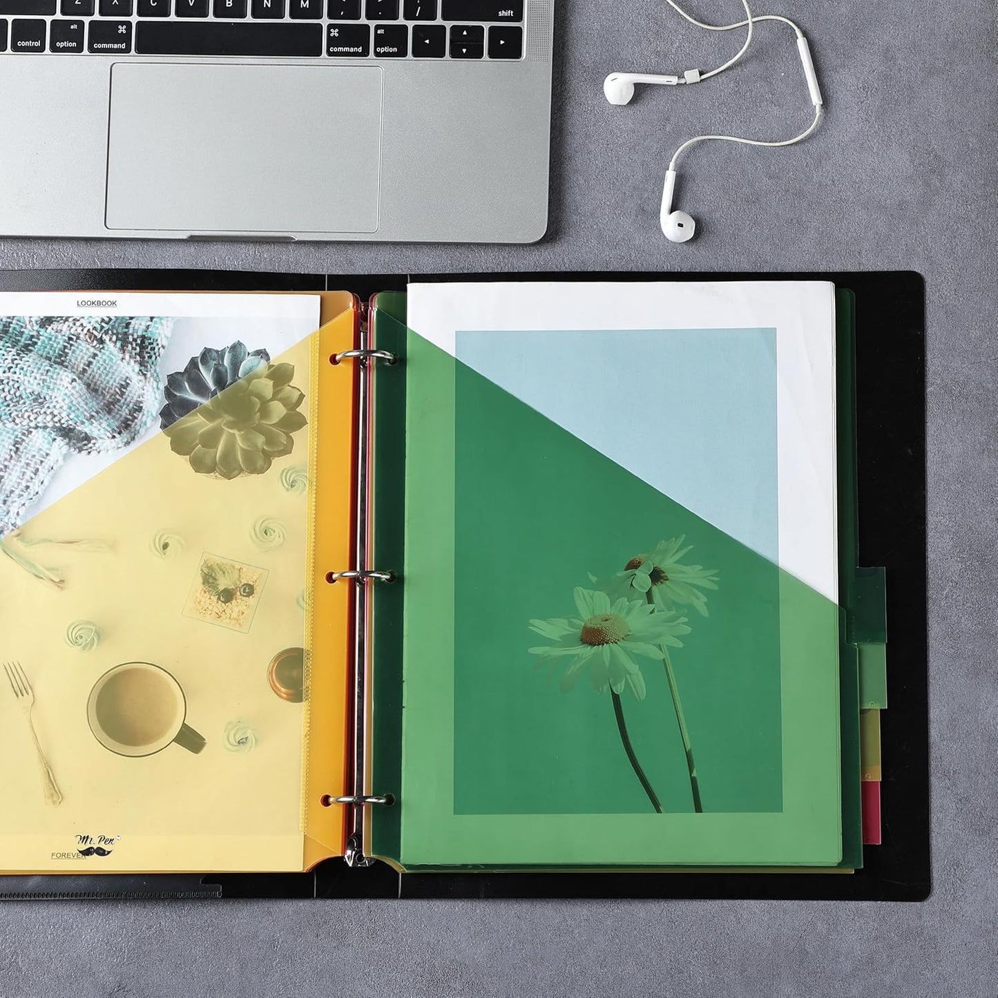 Mr. Pen- Binder Dividers with Pockets and Tabs, 1 Set, 8 Tabs/Set, Colorful, 3 Ring Binder Dividers with Tabs and Pockets on Both Sides