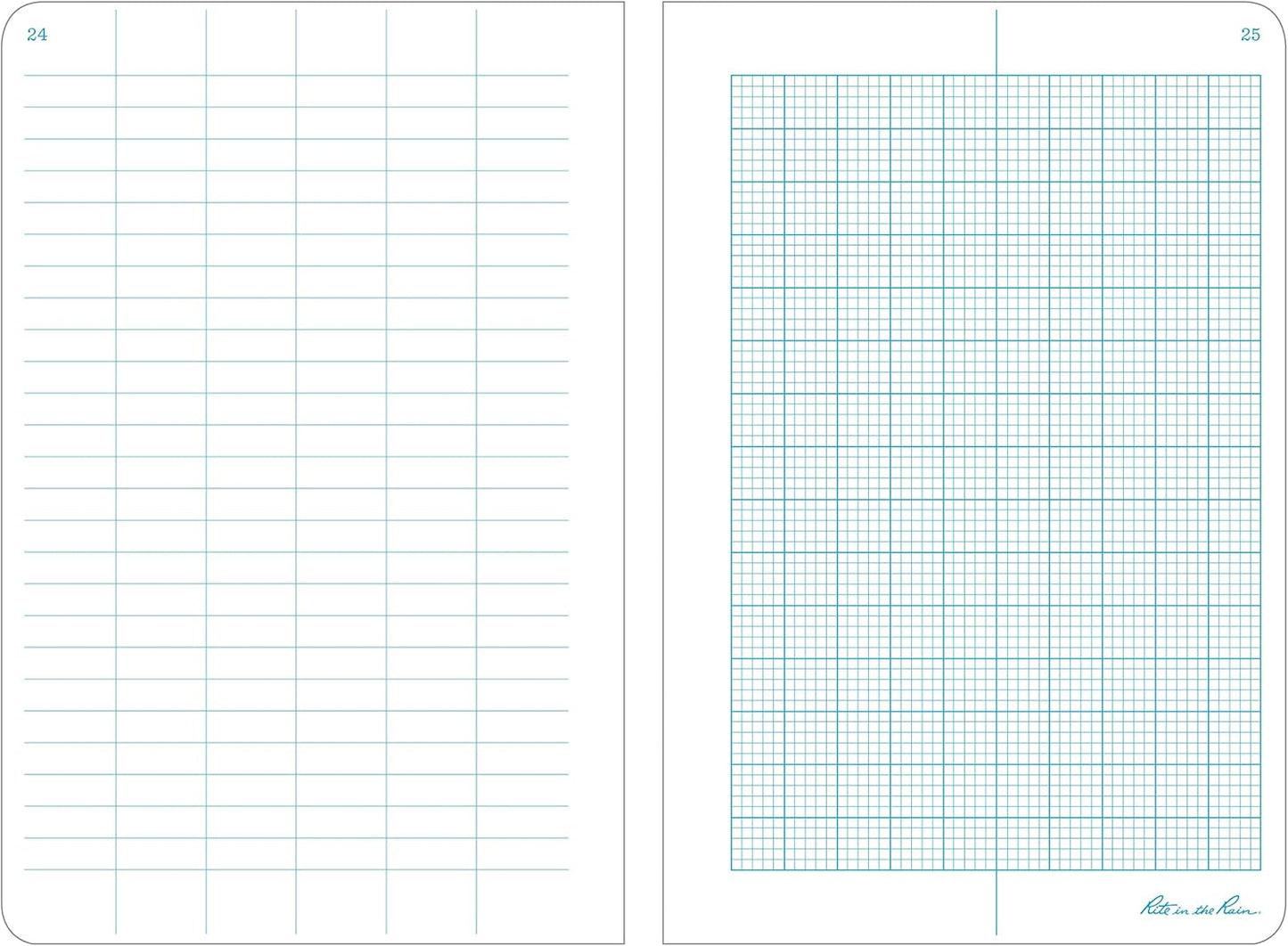 Rite In The Rain Weatherproof Stapled Notebook, 4.625" x 7", Orange Cover, Universal Pattern, 3 Pack (No. OR71FX)
