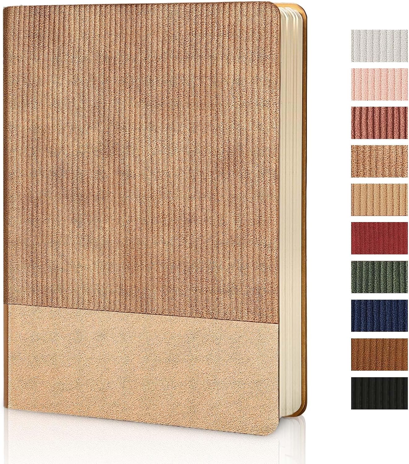 Lined Journal Notebook for Work College Ruled Note Book 5.79"x8.27"A5 PU Leather Daily Journaling 216 Pages for Women Men Writing Home School Supplies Business (Dark Green)