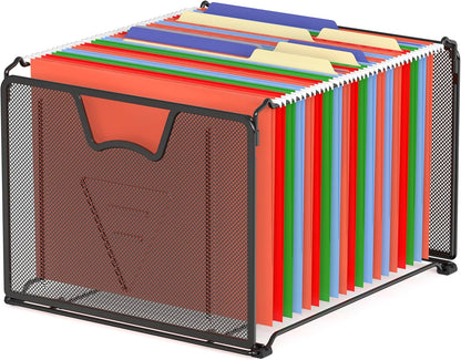 Simple Houseware Mesh Hanging File Folder Organizer, Black