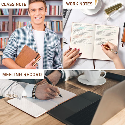 Lemome Grid Paper Notebook Hardcover Classic Notebook with Pen Holder - Page Dividers Presents 8.4 x 5.7 in