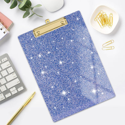 Rimilak Acrylic Glitter Clipboards, Sparkly Board with Low Profile Gold Clip, Designed for Classroom School and Office Use, A4 Letter Size 9 x 12.5 in, Pink