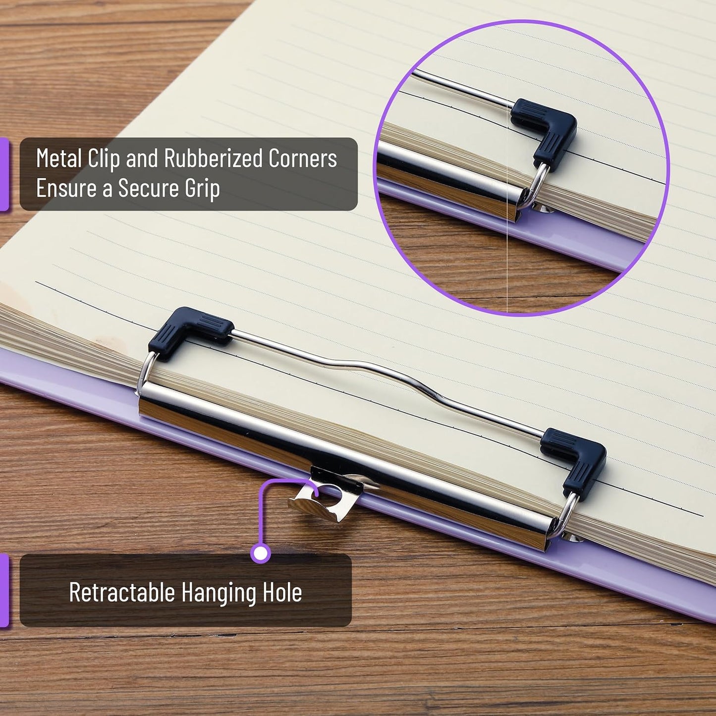 Mr. Pen- Plastic Clipboard, 12.5" x 9", 2 Pack, Clipboard Plastic, Low-Profile Metal Clip with Retractable Hanging Hole