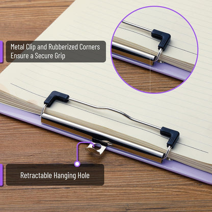 Mr. Pen- Plastic Clipboard, 12.5" x 9", 2 Pack, Clipboard Plastic, Low-Profile Metal Clip with Retractable Hanging Hole