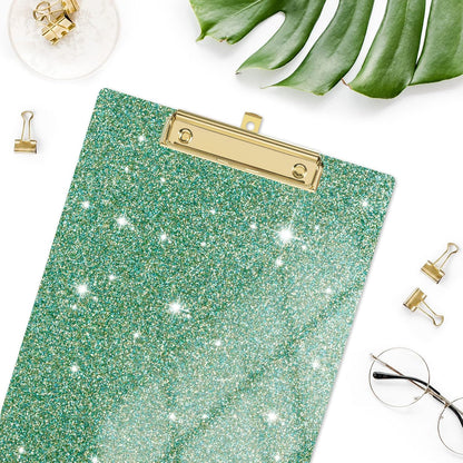 Rimilak Acrylic Glitter Clipboards, Sparkly Board with Low Profile Gold Clip, Designed for Classroom School and Office Use, A4 Letter Size 9 x 12.5 in, Pink