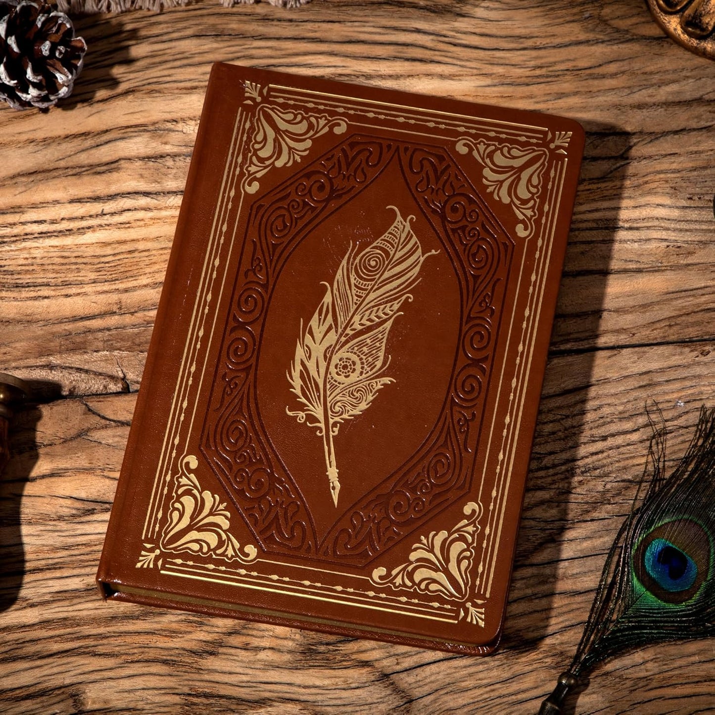 CAGIE 320 Pages Thick Hardcover Journaling Notebooks Vintage Leather Journal for Women Men A5 College Ruled Journals for Writing with Gift Box, 5.7 x 8.3 in, Blue