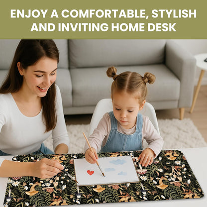 Large Mouse Pad for Desktop, Cute Desk Mat Pad Protector for Work & Gaming, Aesthetic Pretty Anti-Slip Laptop Blotter Cover for Office School Home Supplies, Wildflowers, 31.5" x 11.8"
