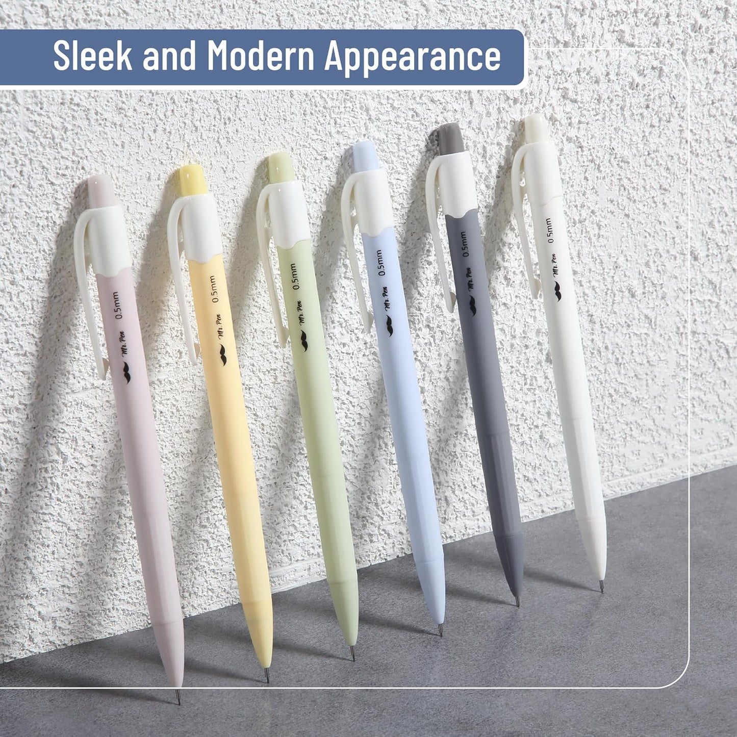 Mr. Pen- Pastel Mechanical Pencil Set, 6 Pack, 0.5mm, Cute Macaron Colors, Smooth Writing for Journaling, Note Taking, School, Office, Drawing, Student Supplies, Great for Kids and Adults