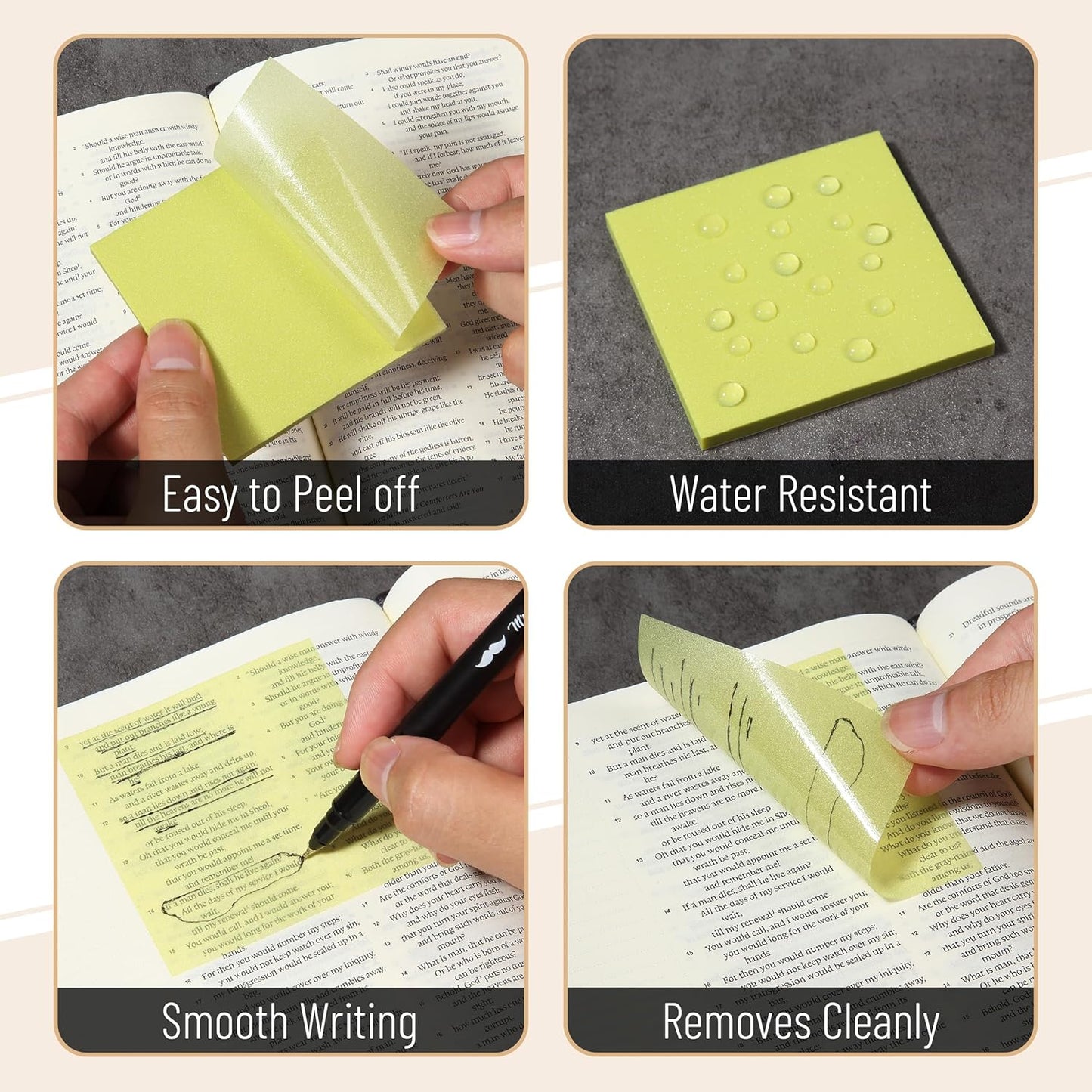 Mr. Pen- Transparent Glitter Sticky Notes, 3”x3”, 12 Pads, 600 Sheets, Colorful, Plastic Glitter Sticky Notes Bulk, Self-Stick Note Pads for Women, Office, School, Home, Study & Organization