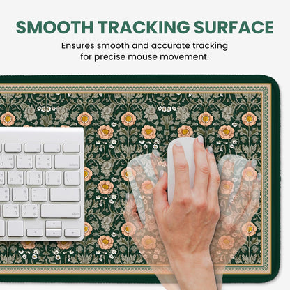 Large Mouse Pad for Desktop, Cute Desk Mat Pad Protector for Work & Gaming, Aesthetic Pretty Anti-Slip Laptop Blotter Cover for Office School Home Supplies, Wildflowers, 31.5" x 11.8"