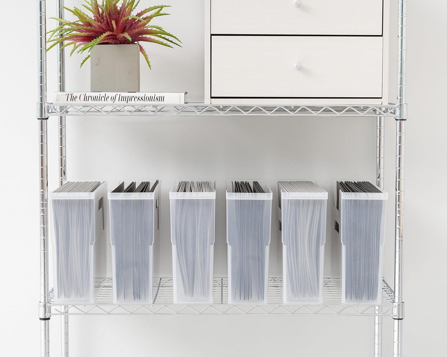IRIS USA Magazine Holder, Compact File Storage Mini File Organizer for Desk and Home Office, Personal File Organizer for Papers and Magazines, Space-Saving Storage Set 6 Pack, Black