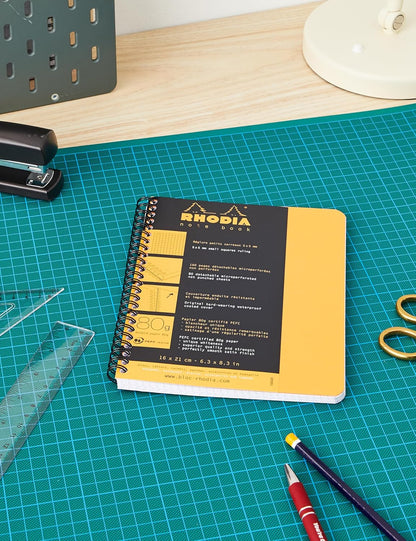 Rhodia Wirebound Notebooks - Lined w/ margin 80 sheets 8 1/4 x 11 3/4 in. - Black cover