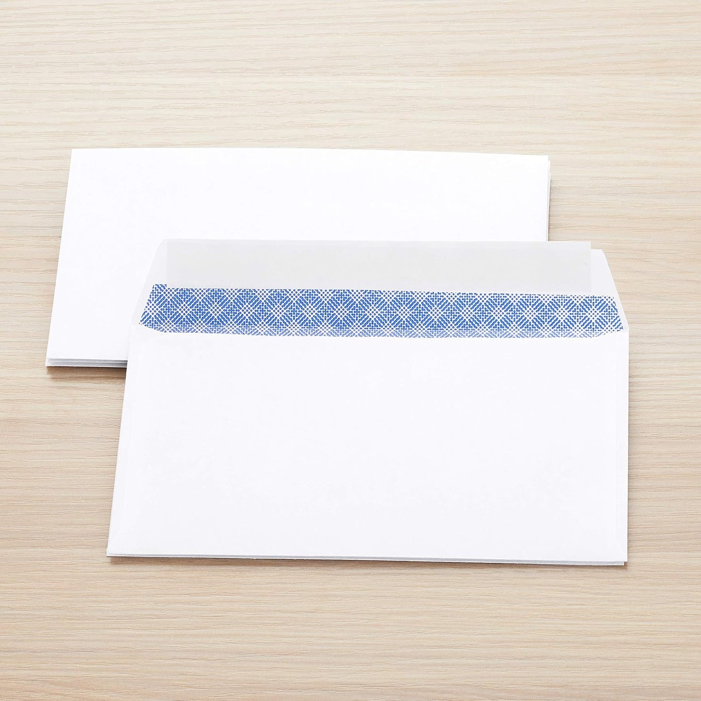 Amazon Basics #6 3/4 Security-Tinted Self-Seal Envelopes for Home & Office, White, 100-Pack