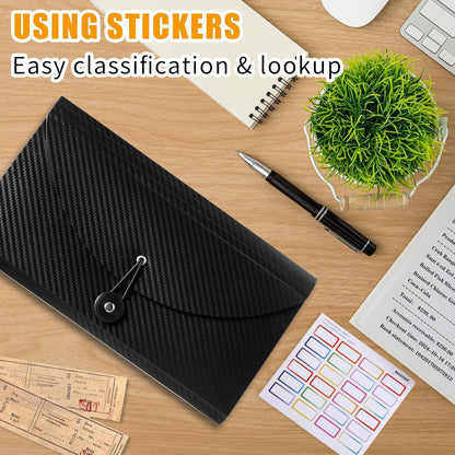 Nicecho Receipt Coupon Organizer, 13 Pockets Small Accordion File Organizer with Labels for Receipt Cards, Bill Business, Coupons Storage, 10.2X 5.1 Inches