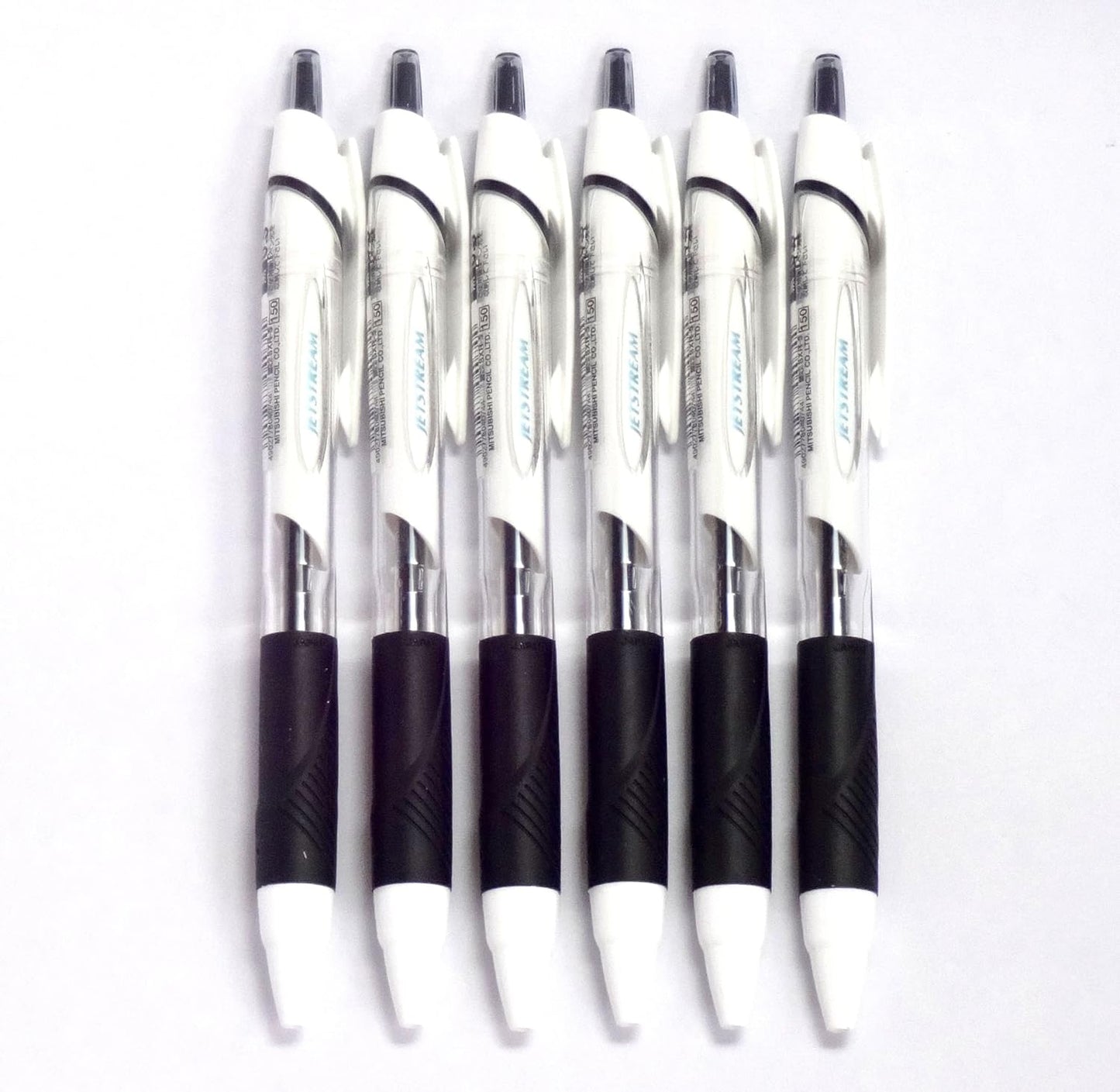 Uni Jetstream Standard Ballpoint Pen, 0.5 mm, Black Ink, White Body, 6 pens per Pack (Japan Import) [Komainu-Dou Original Package] by Uni-ball