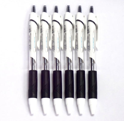 Uni Jetstream Standard Ballpoint Pen, 0.5 mm, Black Ink, White Body, 6 pens per Pack (Japan Import) [Komainu-Dou Original Package] by Uni-ball