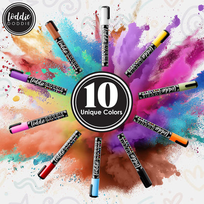 Loddie Doddie Liquid Chalk Markers - 8-Pack, 6mm Dual Tips - Chalk Markers for Blackboard & Chalkboard Paint - Washable Window Pens for Glass - Erasable Pens