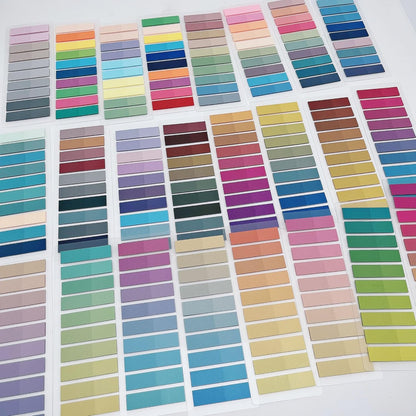2400 Pcs Morandi Sticky Tabs, 12 Sheets Sticky Index Tabs, Book Tabs, Page Markers, Colorful Book Annotating Tabs, Page Tabs, Sticky Flags, Transparent Sticky Note Tabs, File Index Tabs with Ruler
