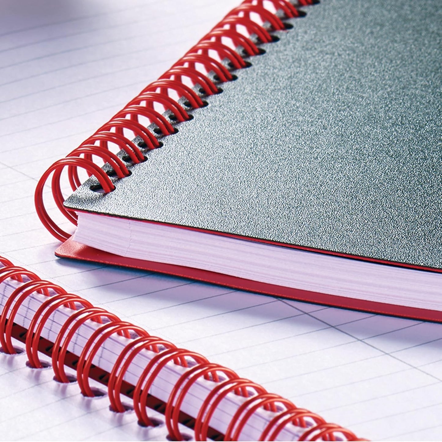 Black n' Red Notebook, Business Journal, 11" x 8", 70 Sheets, Ruled, Optik Paper, Scribzee App, Flexible Poly Cover, Wirebound, Black (K67030)