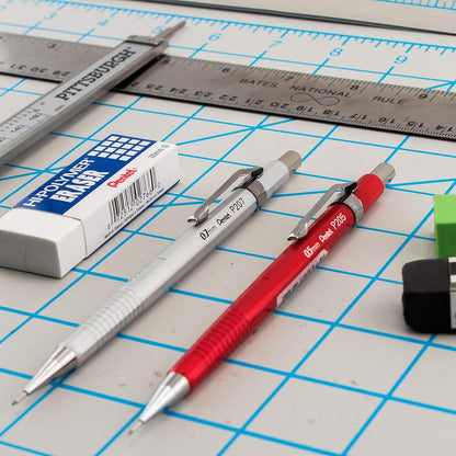 Pentel Sharp Mechanical Pencil, (0.7mm), Medium Line, Metallic Barrel, Assorted Colors, Pack of 3 (P207MBP3M1)
