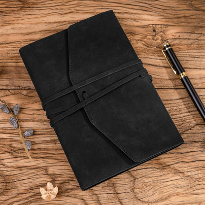 MINICAGIE Journal Notebook for Men Women Gifts Hardcover Leather Mens Journals for Writing 288 Pages 100 Gsm Paper Thick Journaling Notebooks for Work Diary, 5.7x8.3 In, Blue