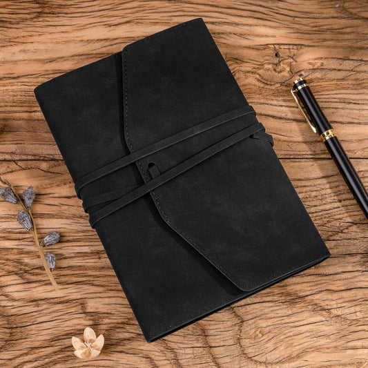 MINICAGIE Journal Notebook for Men Women Gifts Hardcover Leather Mens Journals for Writing 288 Pages 100 Gsm Paper Thick Journaling Notebooks for Work Diary, 5.7x8.3 In, Blue
