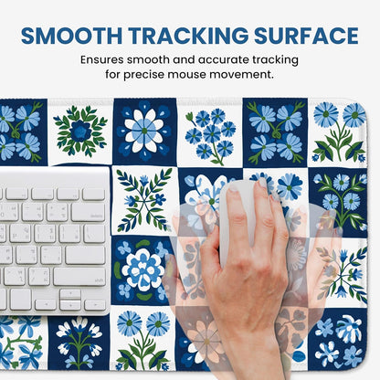 Large Mouse Pad for Desktop, Cute Desk Mat Pad Protector for Work & Gaming, Aesthetic Pretty Anti-Slip Laptop Blotter Cover for Office School Home Supplies, Wildflowers, 31.5" x 11.8"