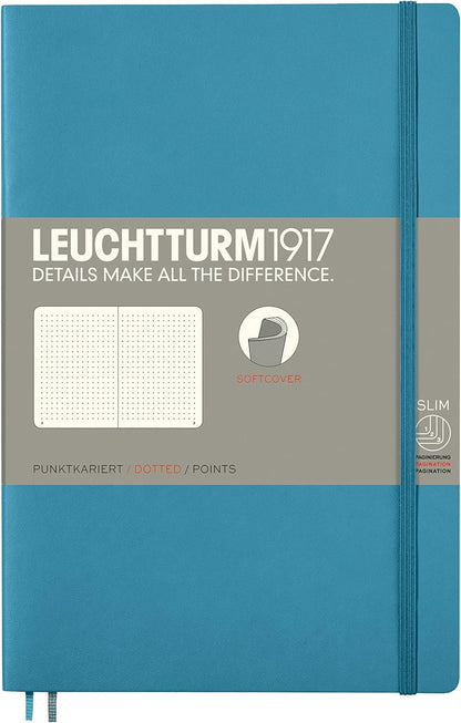 LEUCHTTURM1917 - Notebook Softcover Paperback B6+ - 123 Numbered Pages for Writing and Journaling (Ruled, Rising Sun)