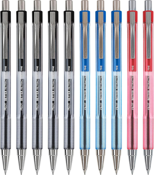 PILOT Pen 30000 The Better Ball Point Pen Refillable & Retractable Ballpoint Pens, Fine Point, Black Ink, 12-Pack