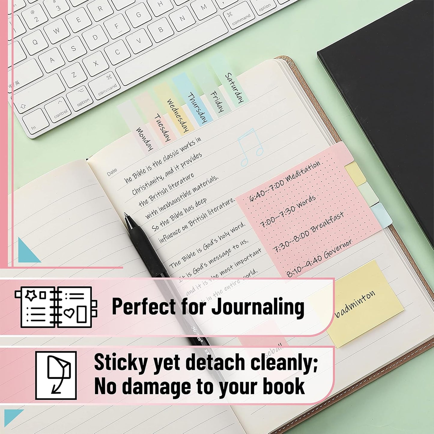 Mr. Pen- Sticky Notes Set, 410 Pack, Ruled, Dotted & Blank Notes with 150 Index Tabs, Divider Sticky Pads for Bible Study, Office, School, Planning, Journaling & Organization