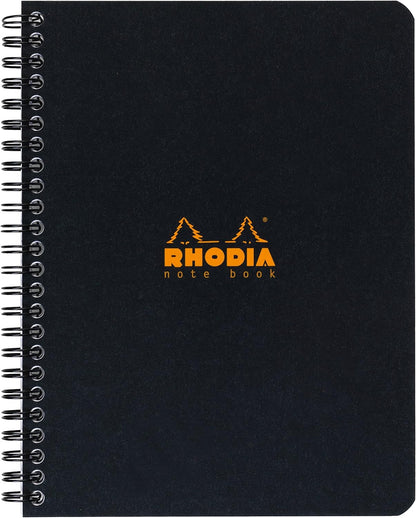 Rhodia Wirebound Notebooks - Lined w/ margin 80 sheets 8 1/4 x 11 3/4 in. - Black cover
