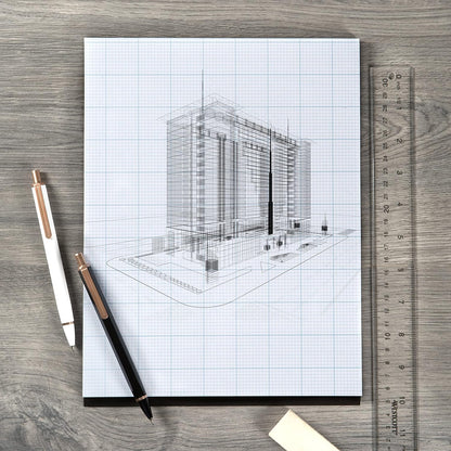 Bienfang Designer Grid Paper Pad, 8x8 Cross Section, 11 x 17 inches, 50 sheets