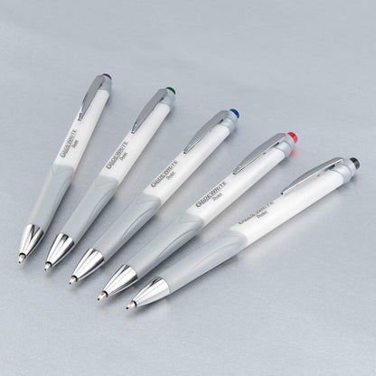 Pentel Glidewrite Signature Ballpoint Pen, (1.0mm) Medium, White Barrel, Blue Ink, Pack of 3 (BX930WBP3C)