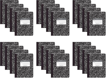 ROARING SPRING Hard Cover Composition Notebook, 4 Pack, Blue Marble Comp Book, 9.75″ x 7.5″, Unruled Blank Paper, 100 Sheets (200 Pages), Made in USA