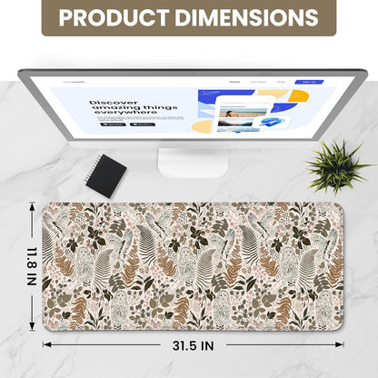 Large Mouse Pad for Desktop, Cute Desk Mat Pad Protector for Work & Gaming, Aesthetic Pretty Anti-Slip Laptop Blotter Cover for Office School Home Supplies, Wildflowers, 31.5" x 11.8"