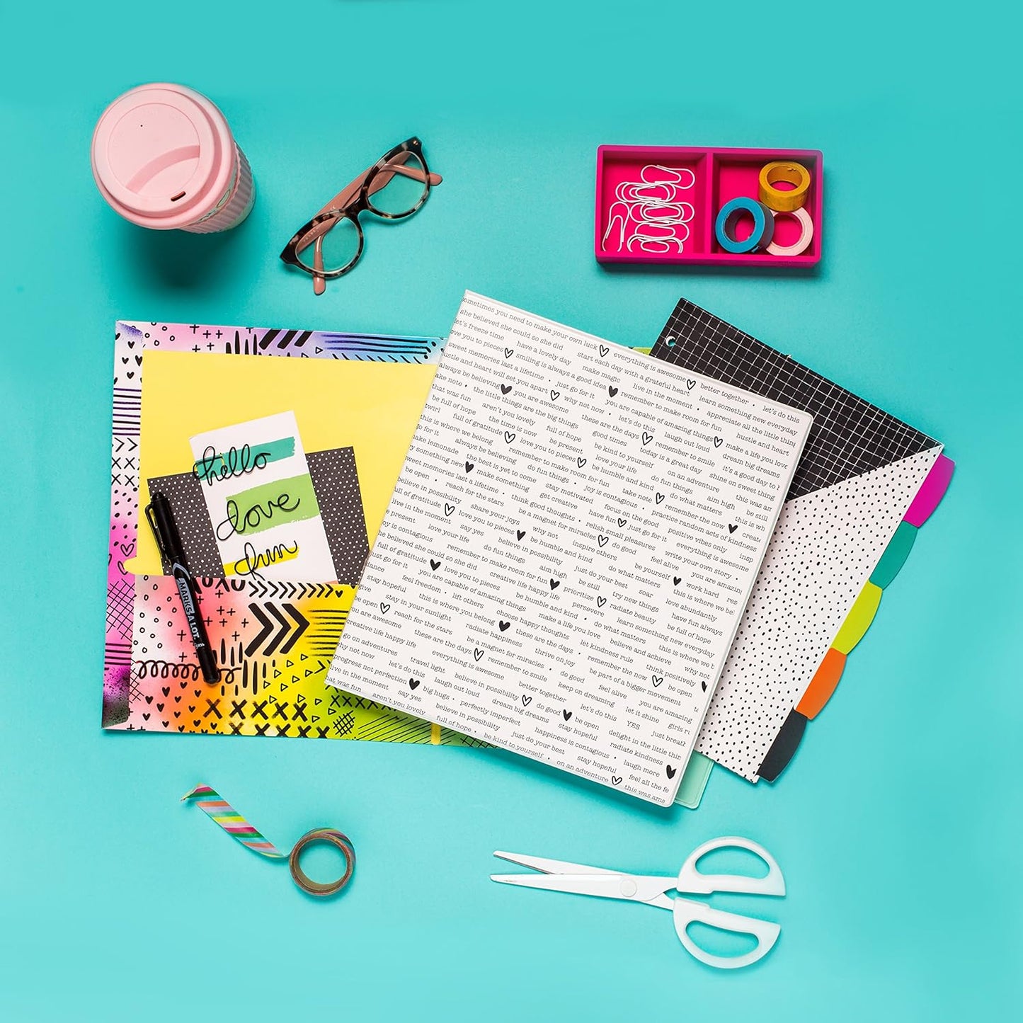Avery + Amy Tangerine Designer Collection Binder, 1" Round Rings, 175-Sheet Capacity, Find Inspiration (28321)