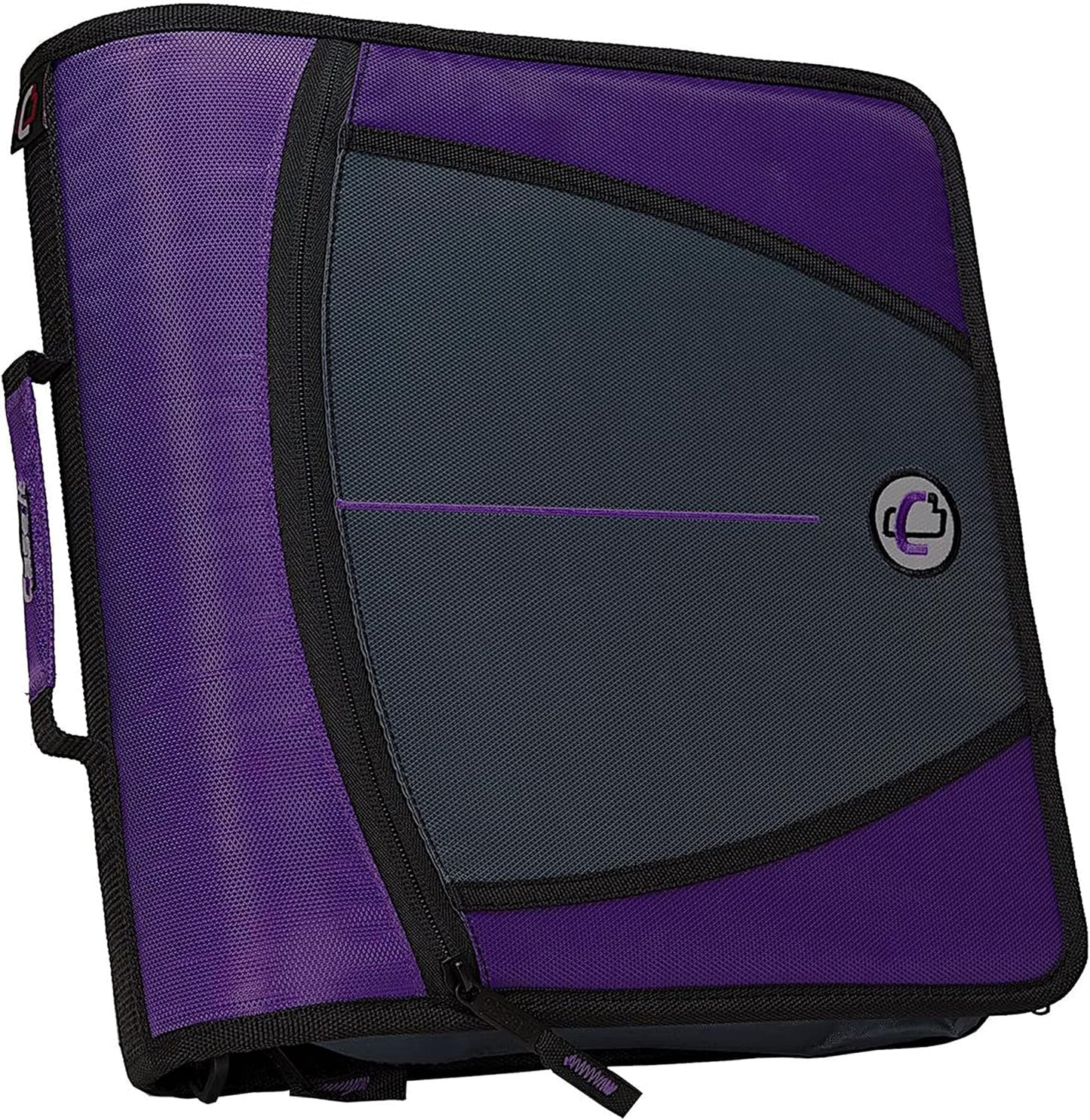 Case-it Mighty Zip Tab School Zipper Binder | 3-Inch O-Rings, 600-Sheet Capacity, 5-Subject Expanding File Folder, Multiple Pockets & Storage Organizer, Shoulder Strap | D-146 Jet Black