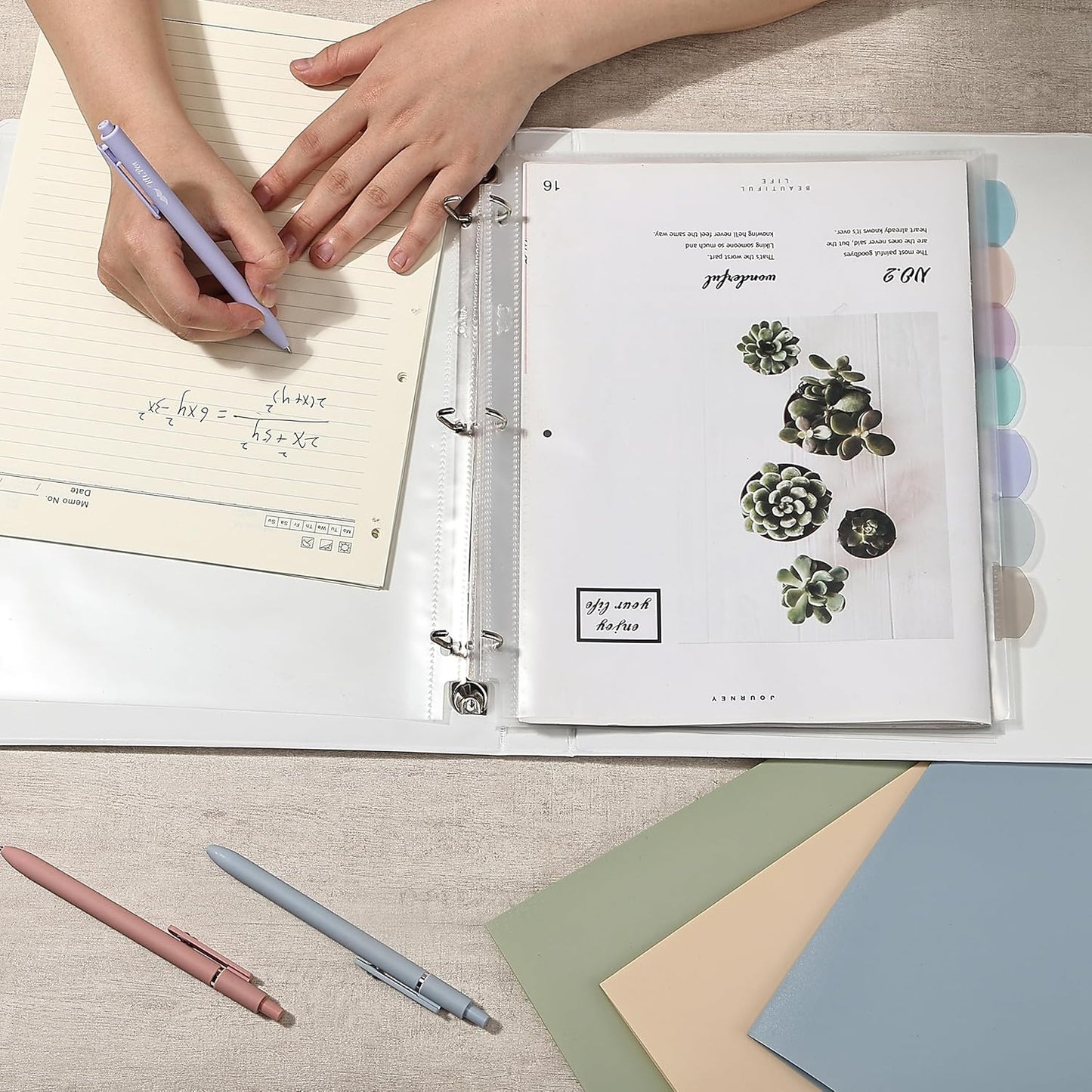 Mr. Pen- Clear Sheet Protectors with Tabs, 8.5x11 Inches, 8 Tabs, 2 Sets, Durable Clear Plastic Dividers for 3 Ring Binders, Insertable Index Page Divider with Multicolor Tabs