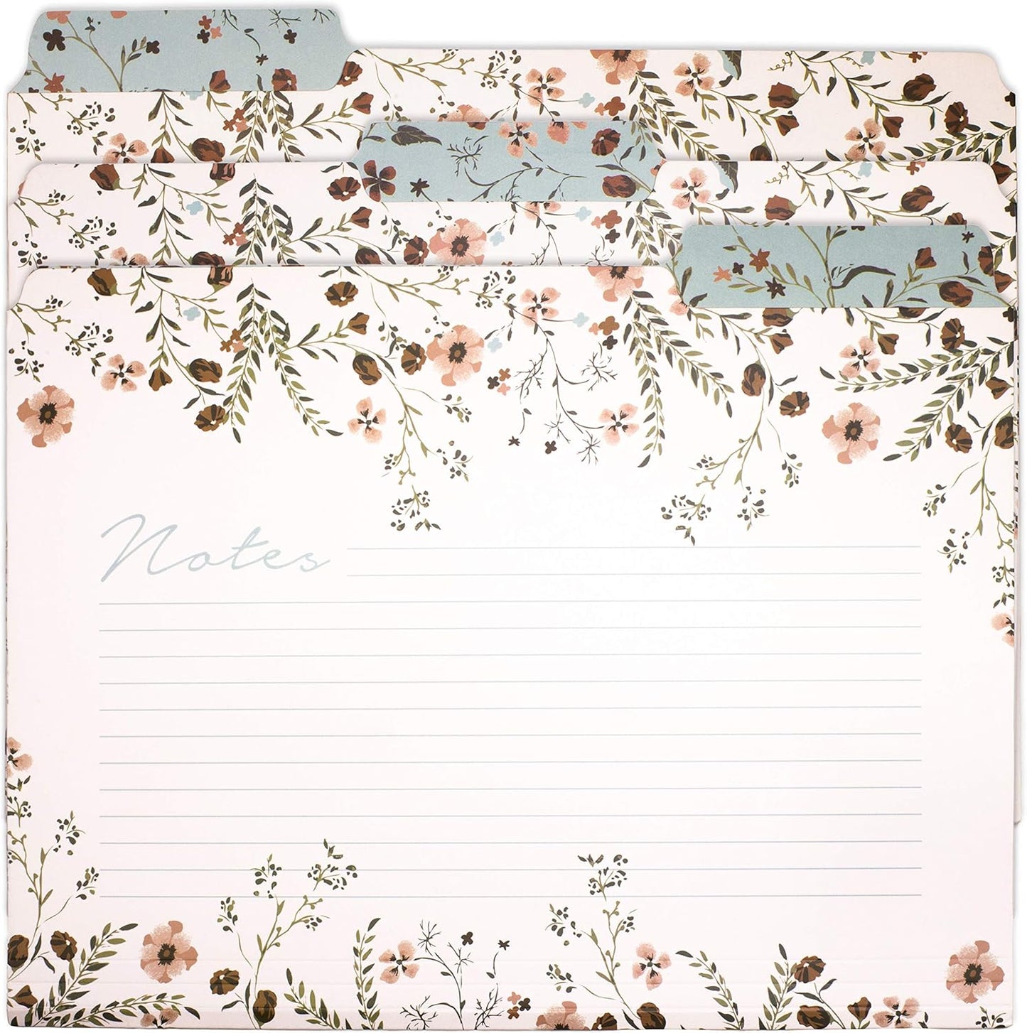 Steel Mill & Co Cute File Folders, Set of 9, Document Organizer for Filing Cabinet, Decorative Letter Size Files, Wanderlust
