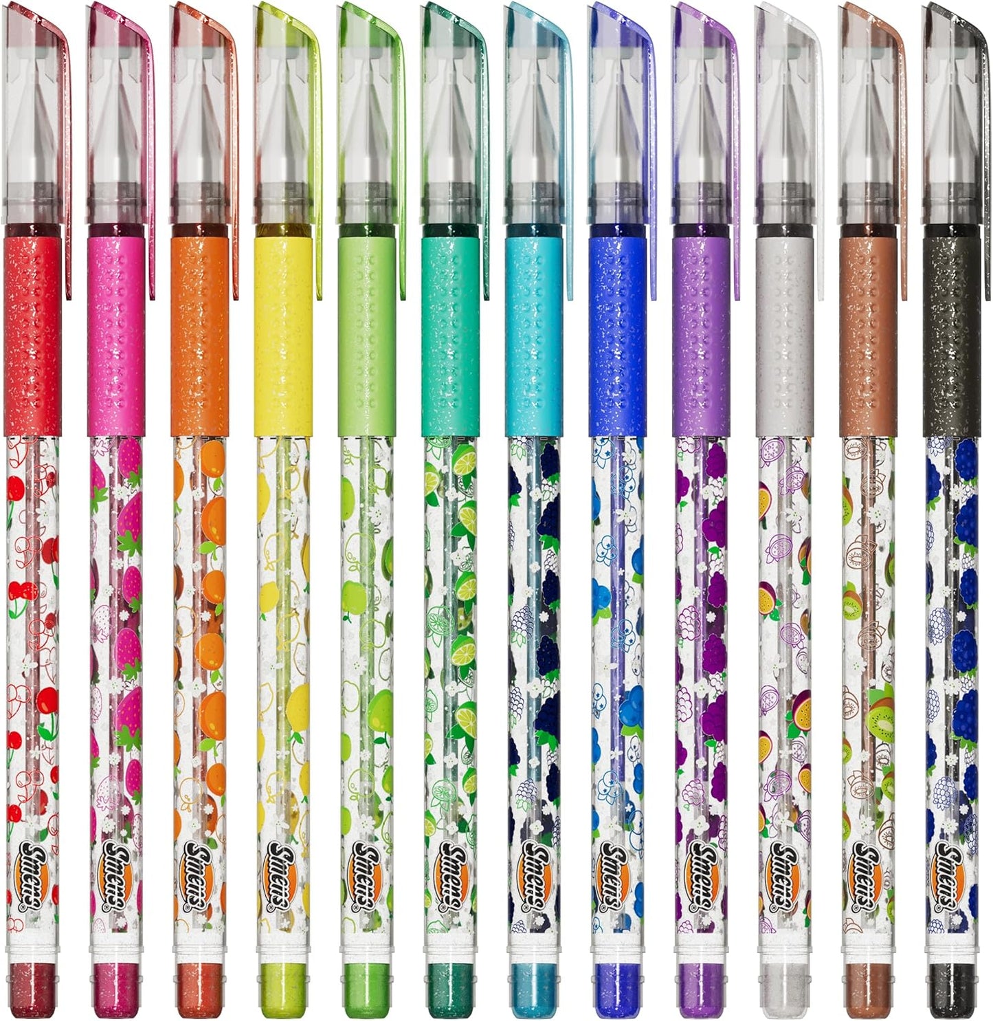 Glitter Gel Smens - Patented Gourmet Scented Colored Glitter Gel Ink Pens, Medium Point, 8 Count - Fun, Cute, Cool, Smelly Pens for Kids