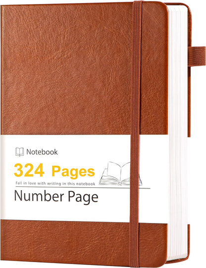 Yoment Leather Journal for Men Women, 324 Numbered Pages Thick Journals for Writing with Contents, A5 Hardcover College Ruled Journaling Notebooks for Travel, Note Taking, Diary, Green