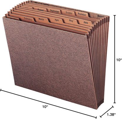 Smead TUFF Expanding File, Monthly (Jan.-Dec.), 12 Pockets, Letter Size, Redrope-Printed Stock (70488)